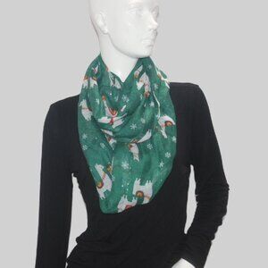 Lama Scarf Sheer With Sequins Green One Size MINT Est 1946